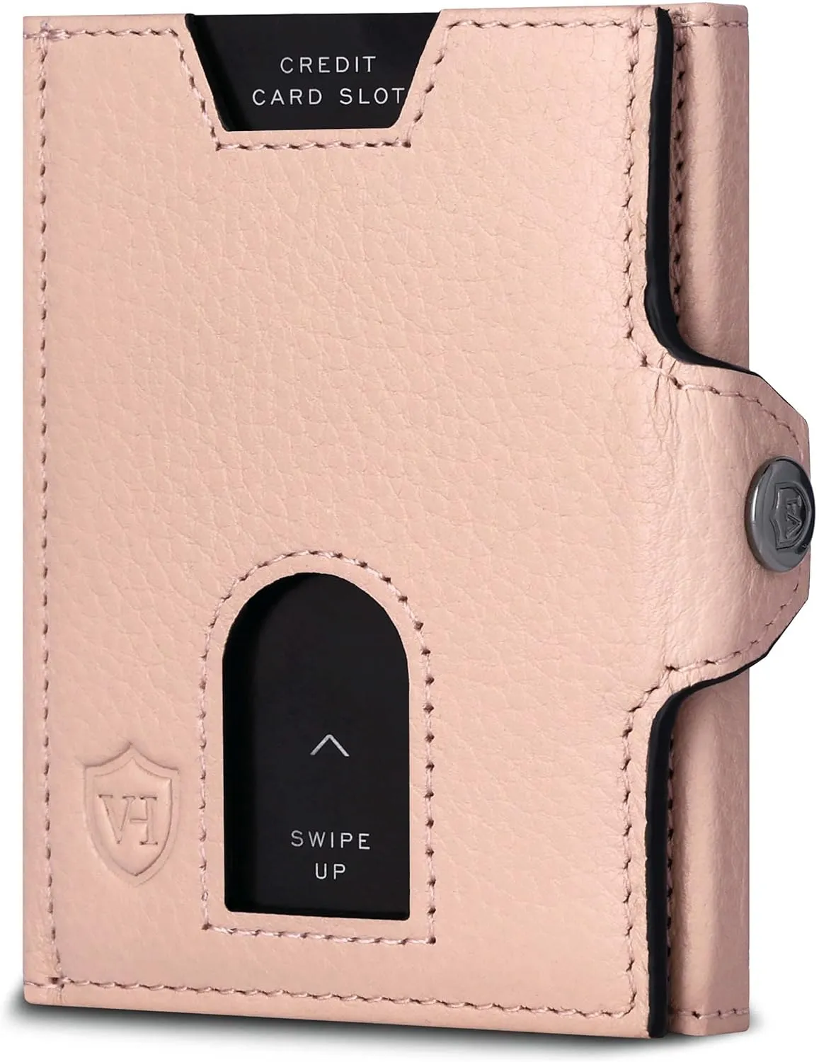 Bild von VON HEESEN Slim Wallet mit RFID Schutz aus echtem Leder in Rosa, kompakte Geldbörse für Herren und Damen