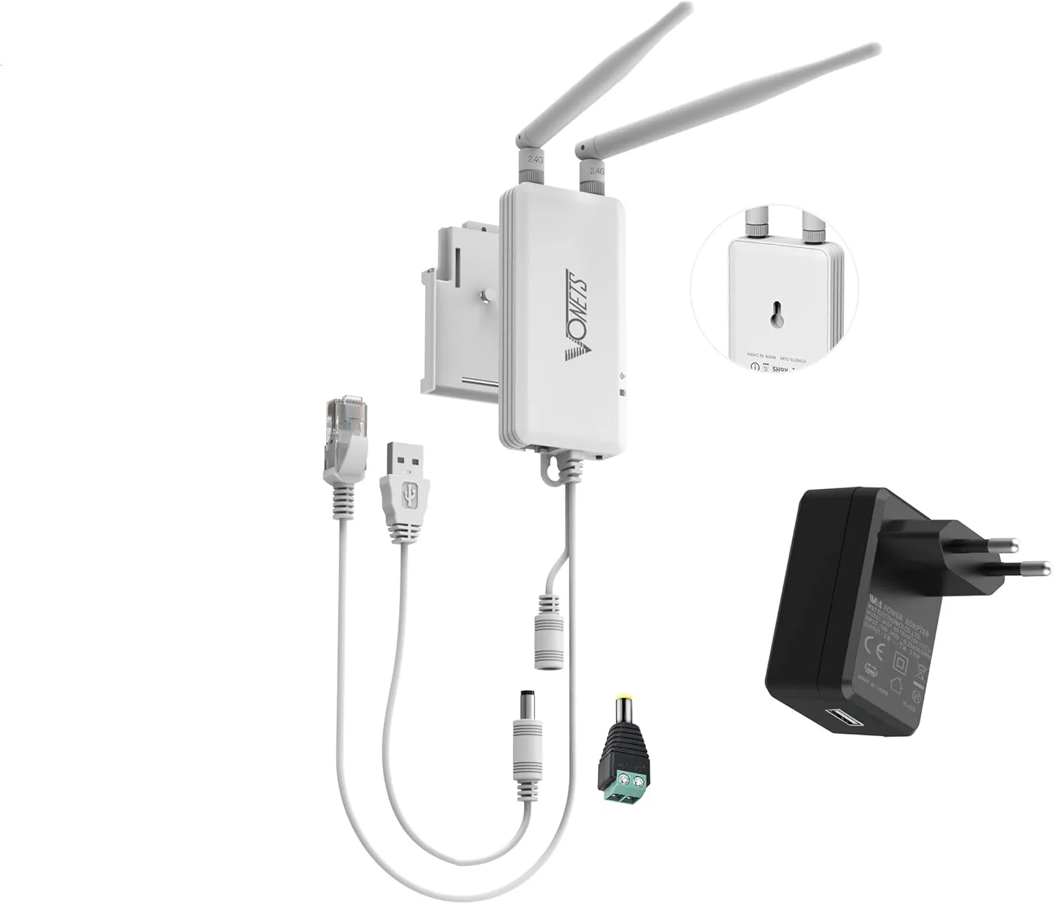 Bild von VONETS VAP11S WLAN Bridge mit 2.4 GHz für Ethernet und WiFi, 2 RJ45 Ports und USB Netzteil