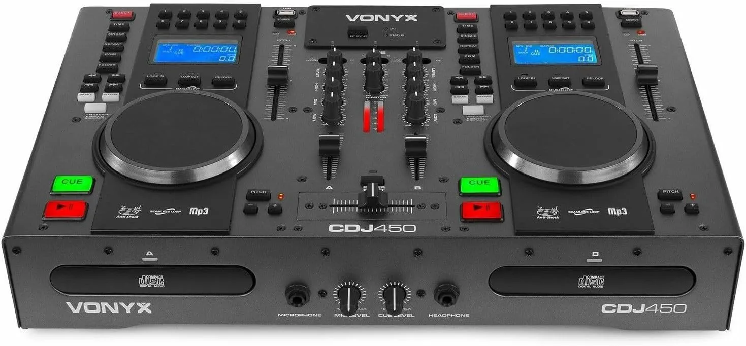 Bild von Vonyx CDJ450 DJ Konsole mit Bluetooth, zwei MP3 CD Mediaplayern und 2-Kanal-Mixer
