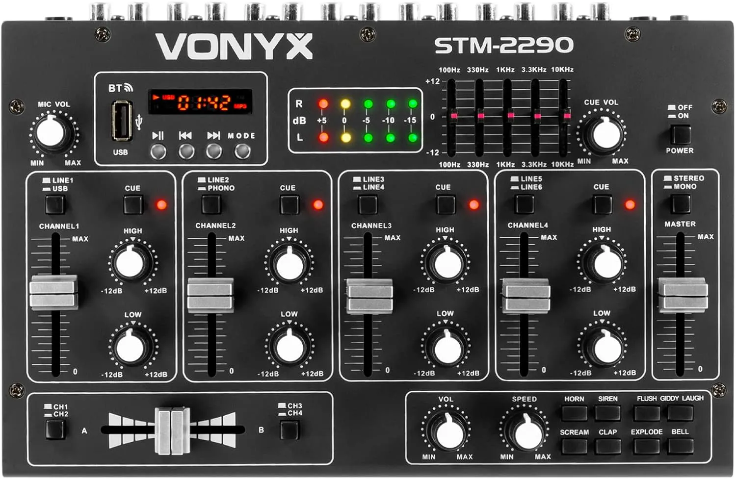 Bild von Vonyx STM2290 8-Kanal DJ Mischpult mit Bluetooth und USB MP3 Player