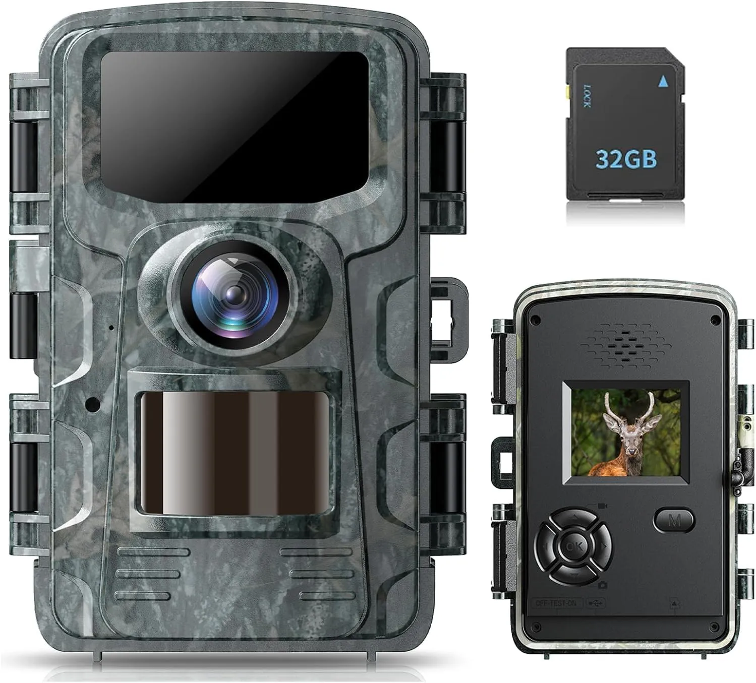 Bild von VOOPEAK Wildkamera mit 4K Auflösung, 48 MP, 32 GB SD Karte, Nachtsicht, 120° Überwachungswinkel und 2 Zoll Bildschirm