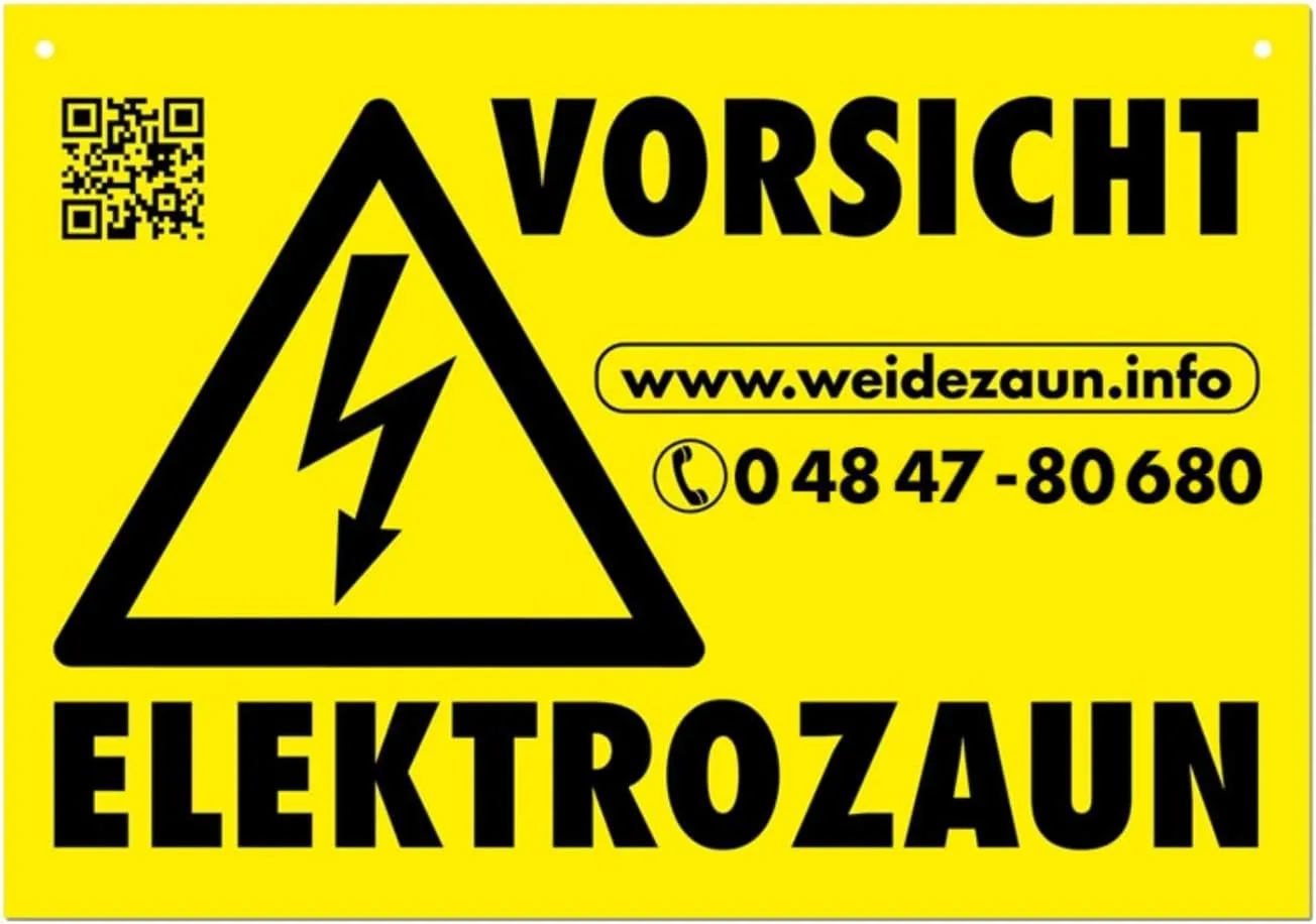 Bild von VOSS.farming 5X Warnschilder Vorsicht Elektrozaun für Weidezaun