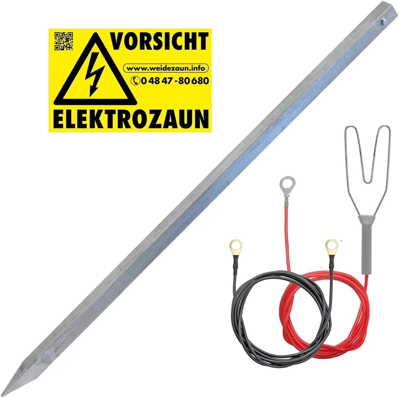 Bild von VOSS.farming Anschluss-Set für Weidezaungerät mit Erdstab, Zaunanschlusskabel und Erdanschlusskabel