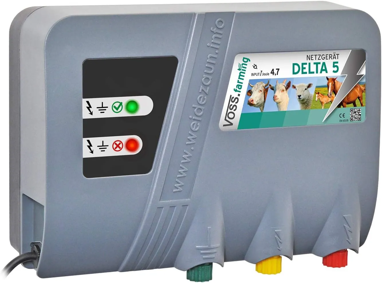 Bild von VOSS.farming Delta 5 Weidezaungerät mit 4,7 Joule und 11300 Volt für die Einzäunung von Tieren