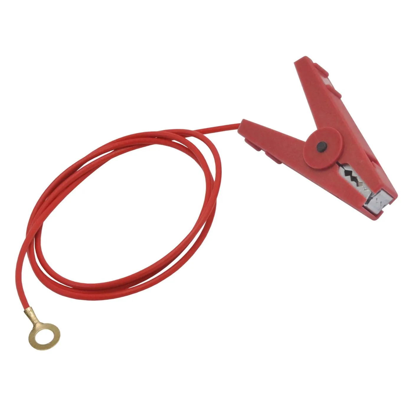Bild von VOSS.farming Zaunanschlusskabel mit Krokodilklemme 100 cm in Rot mit M8 Öse