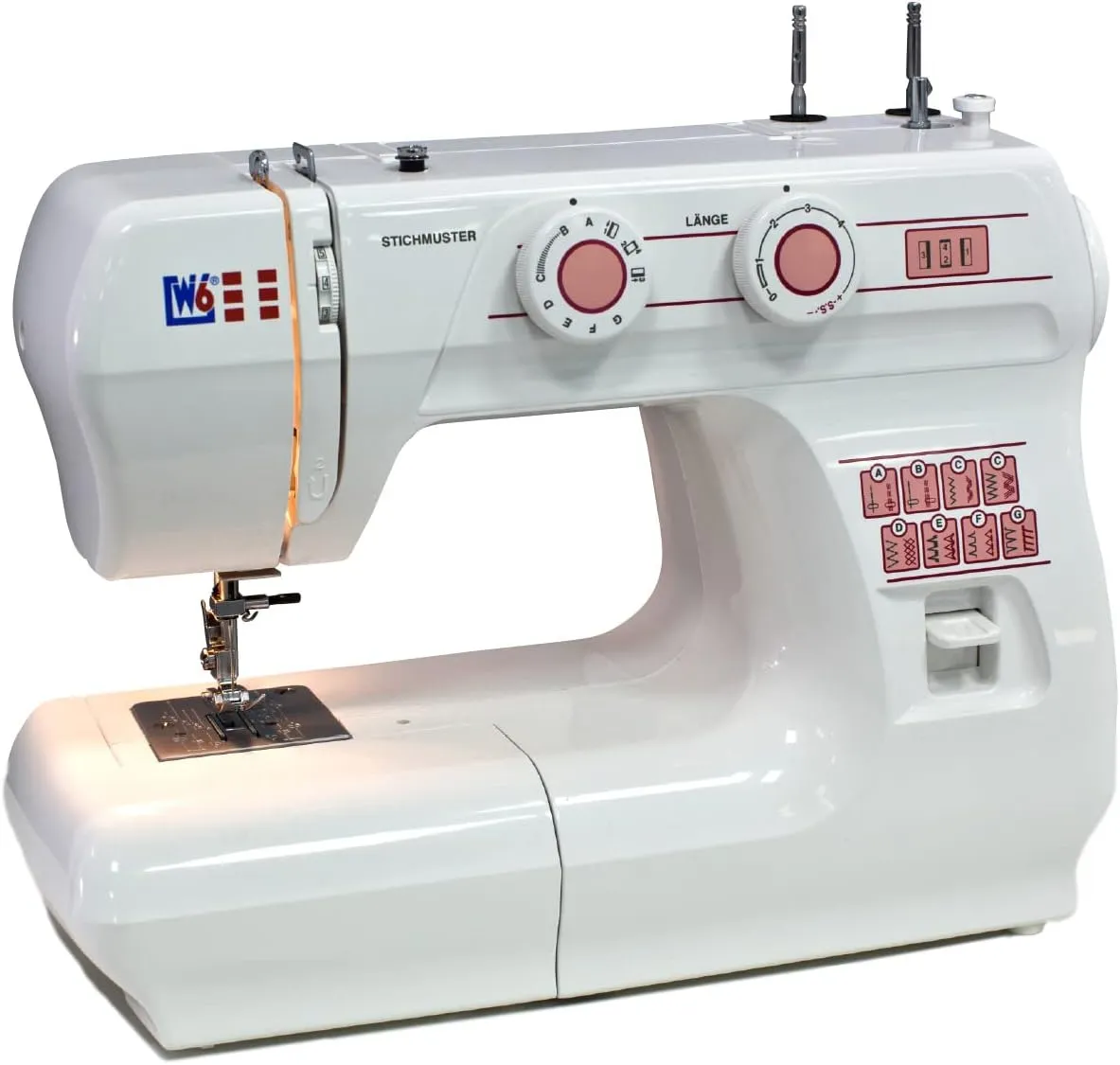 Bild von W6 Wertarbeit N 1615 Nähmaschine in Weiß mit 17 Programmen und Freiarmfunktion