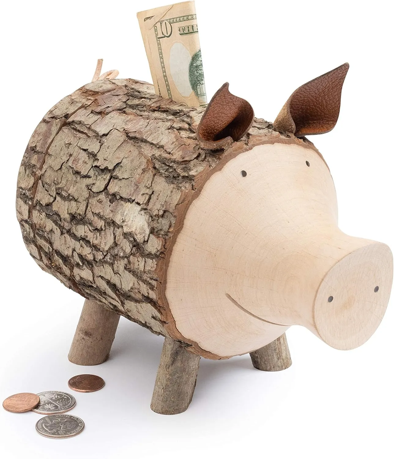 Bild von Waldfabrik Sparschwein aus handgefertigtem Holz