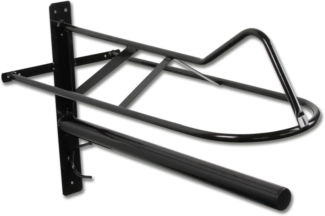 Bild von WALDHAUSEN Sattelhalter aus schwarzem Metall mit Sattelunterlagenstange