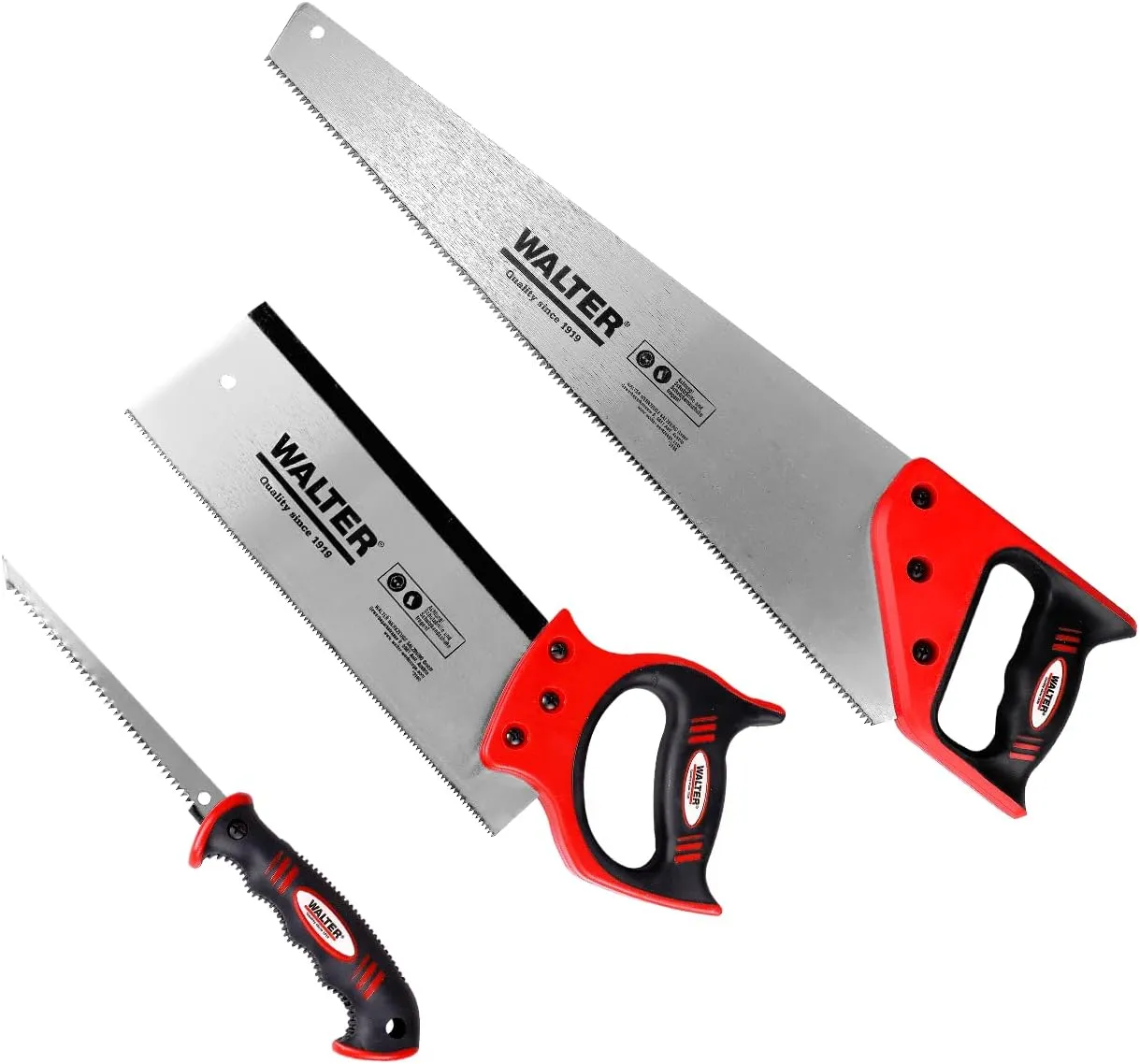 Bild von WALTER 3-teiliges Sägen Set mit Handsäge, Stichsäge und Rückensäge für präzise Sägearbeiten