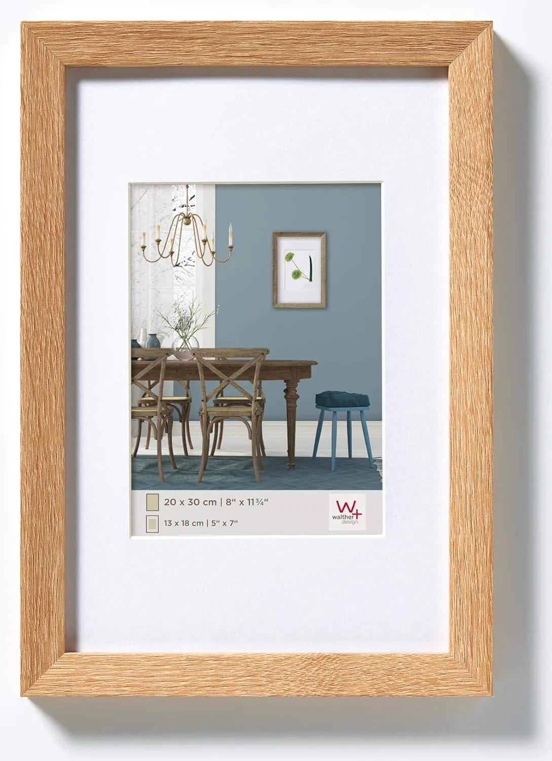 Bild von Walther Design Fiorito Bilderrahmen aus hellem Eichenholz in 20 x 30 cm mit Passepartout