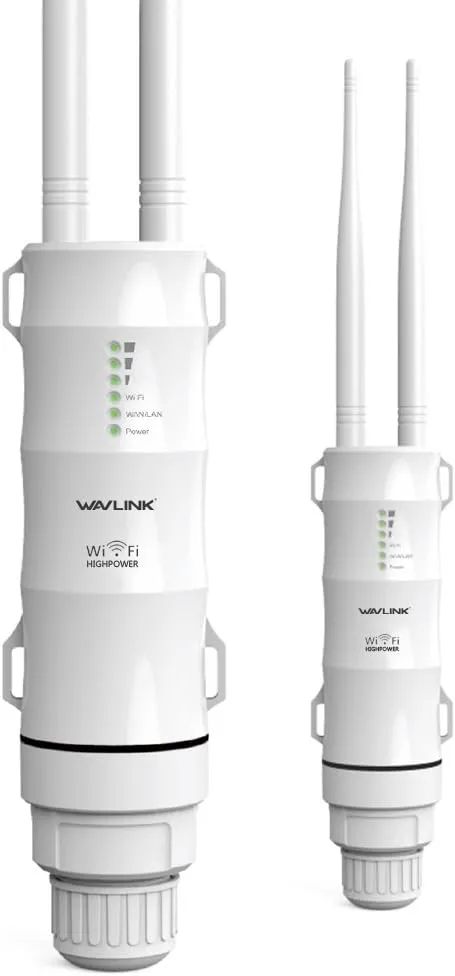 Bild von WAVLINK AC600 Dual Band Repeater für den Außenbereich mit 150 Mbps auf 2,4 GHz und 433 Mbps auf 5 GHz, passives PoE, 100 m Reichweite, in Weiß