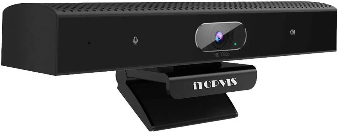 Bild von Webcam mit Mikrofon und Lautsprecher in Full HD 1080P für Videokonferenzen mit intelligenter Rauschunterdrückung
