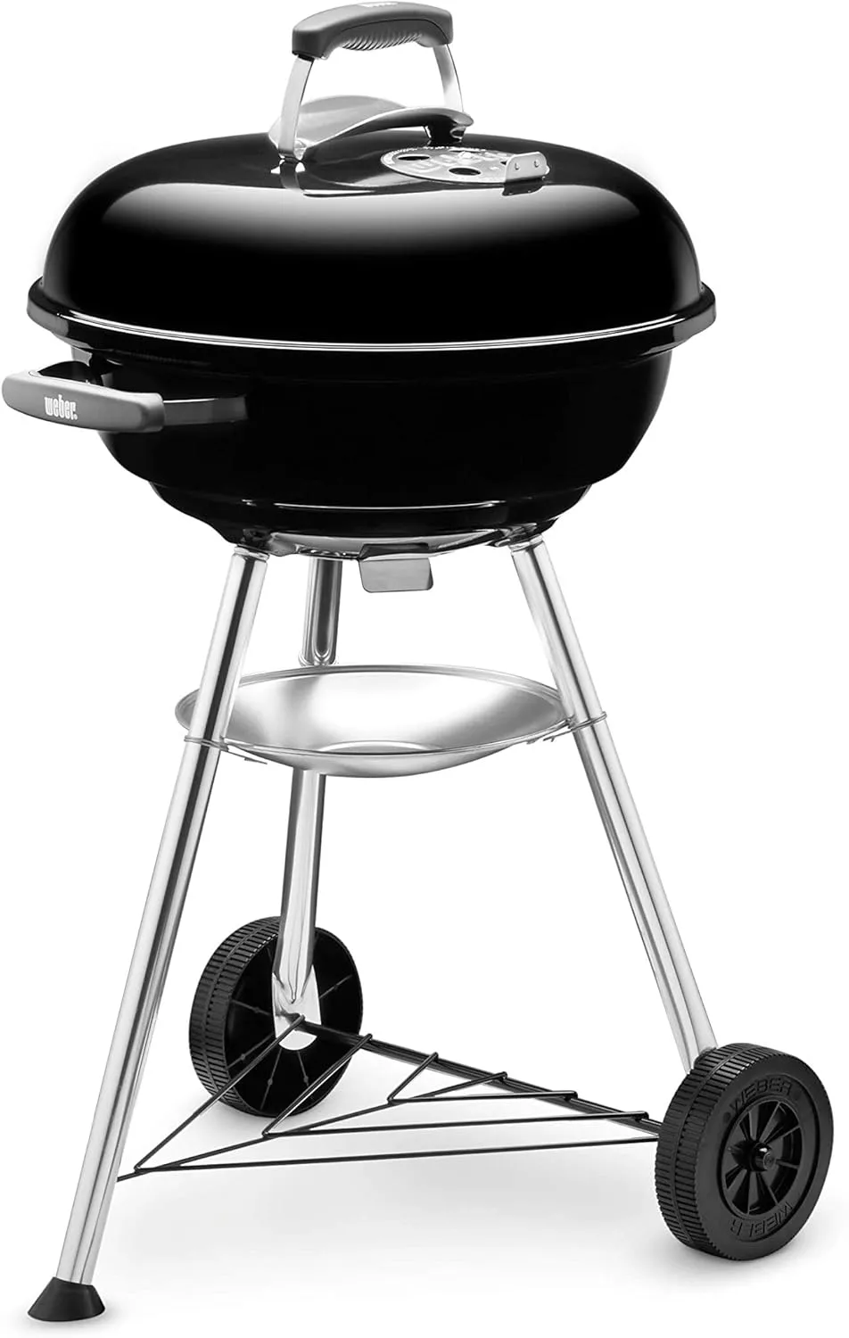 Bild von Weber Compact Kettle Holzkohlegrill mit 47 cm Grillfläche, porzellanemailliertem Deckel, Dreibein-Ständer und verchromtem Grillrost, Artikelnummer 1221004