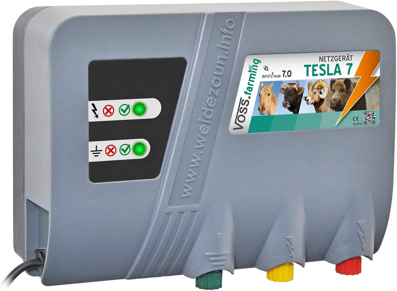 Bild von Weidezaungerät Tesla mit 7 Joule und 10.000 Volt für lange Zäune und starken Bewuchs