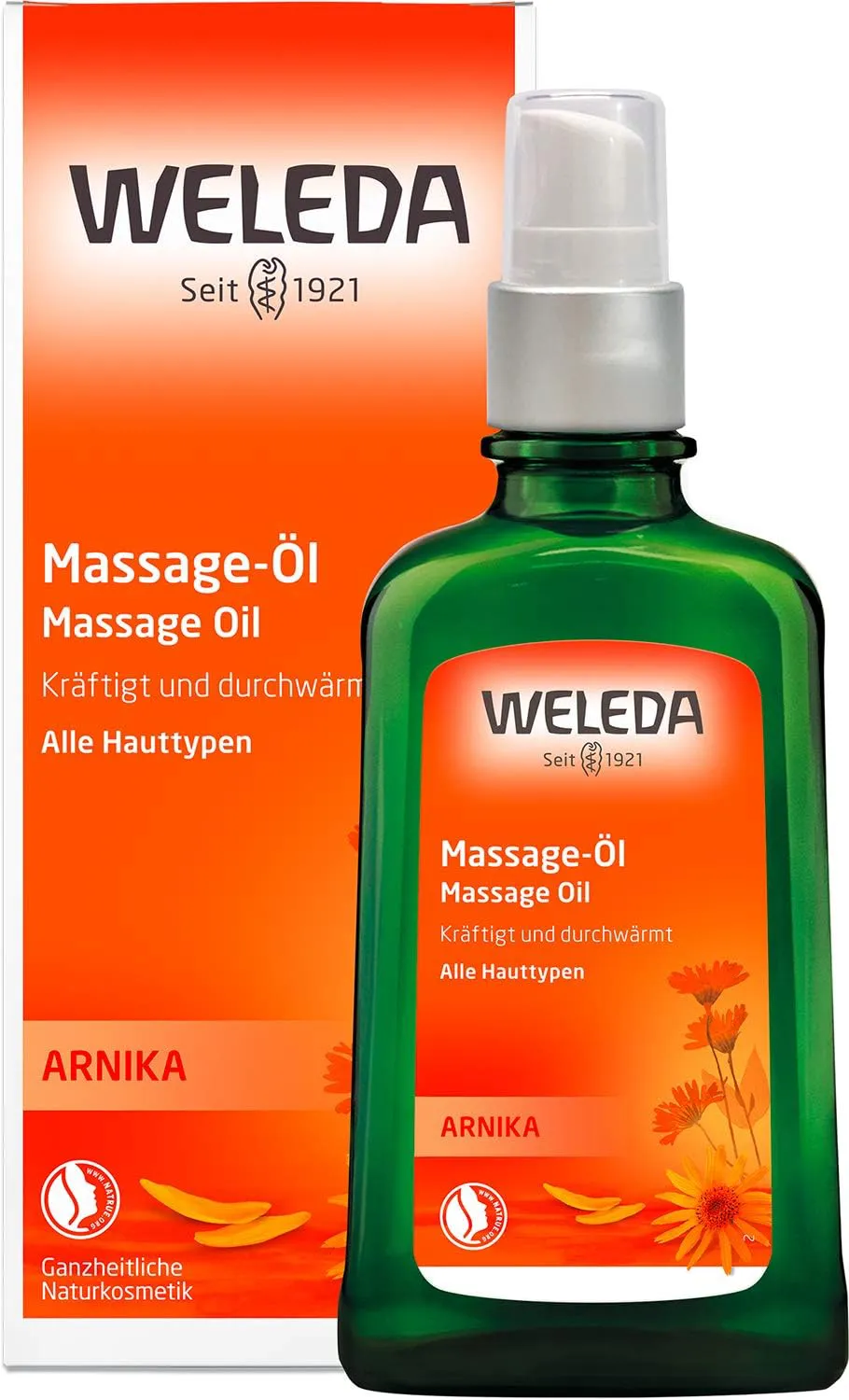 Bild von WELEDA Bio Arnika Sport Massageöl 100ml vegan für Muskelkater und Verspannungen mit Rosmarin- und Lavendelduft