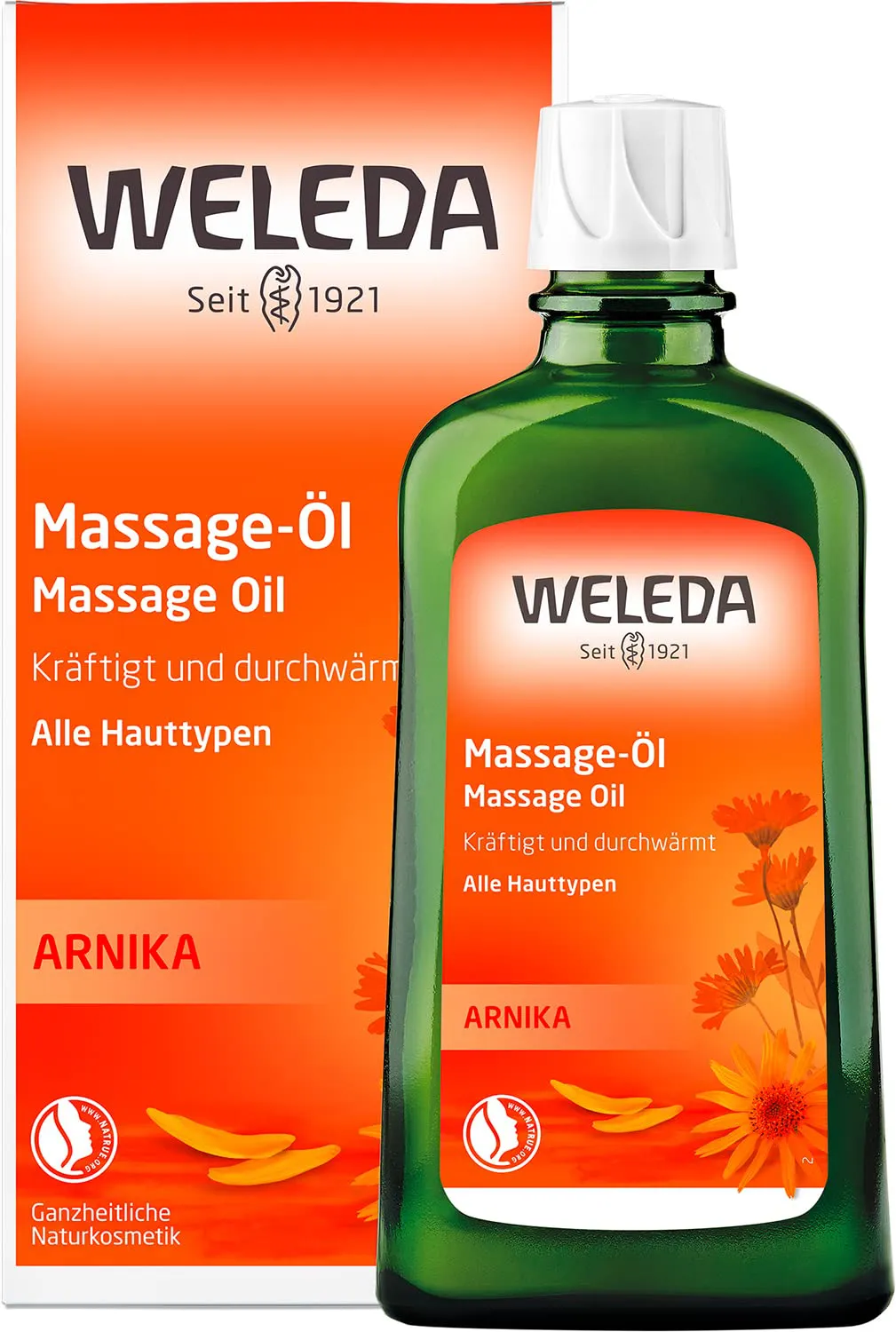 Bild von WELEDA Bio Arnika Sport Massageöl 200ml vegan zur Muskelkater- und Verspannungsprophylaxe mit Rosmarin- und Lavendelduft