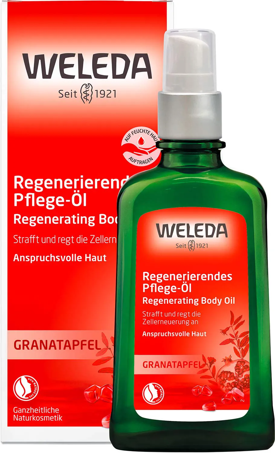 Bild von WELEDA Bio Granatapfel Körperöl 100ml mit Jojoba-, Sesam- und Macadamiaöl zur Hautstraffung und Anti-Aging Pflege