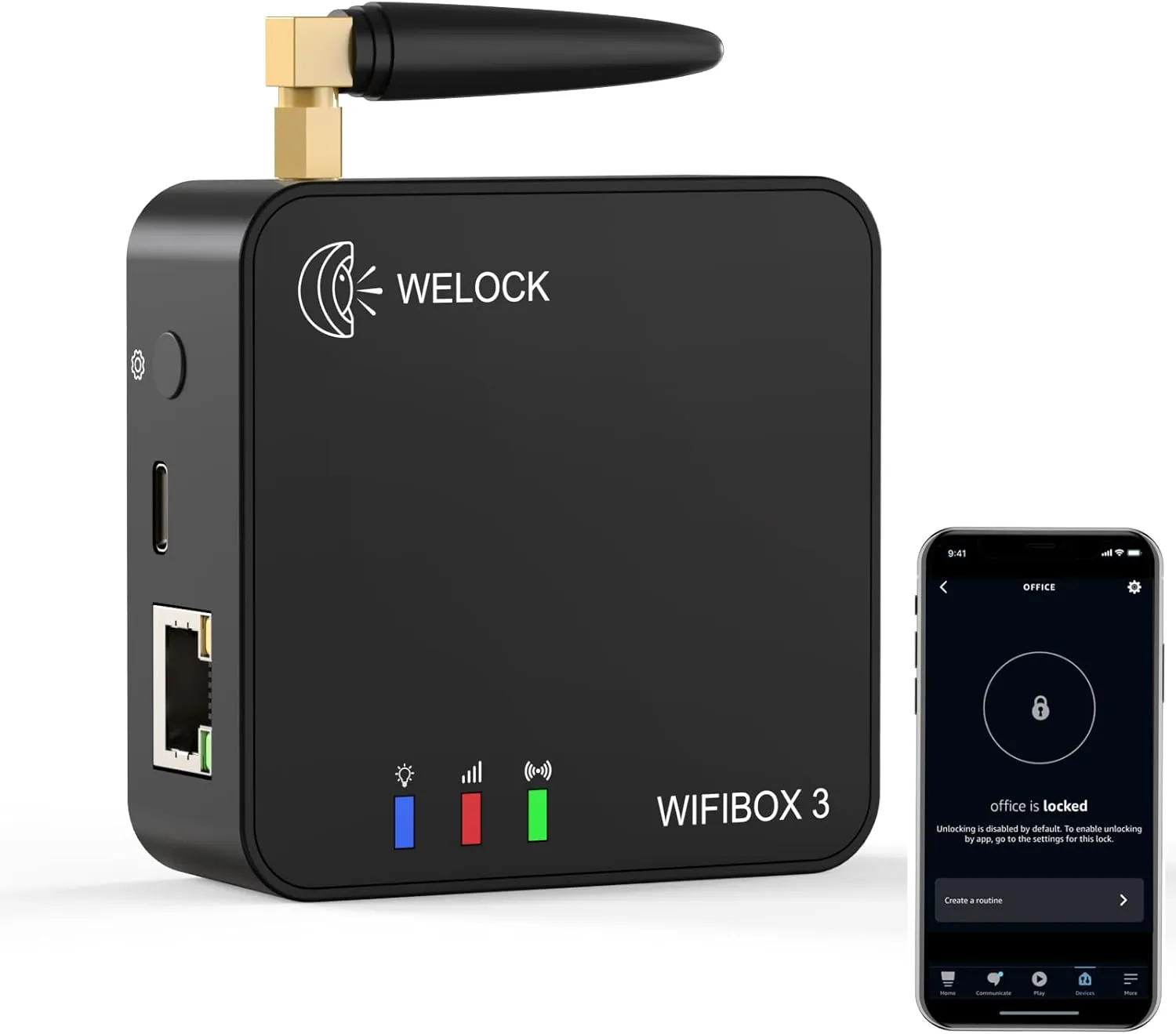 Bild von WELOCK WIFIBOX 3 Smart Gateway für die Fernentriegelung von Türschlössern mit Alexa Unterstützung