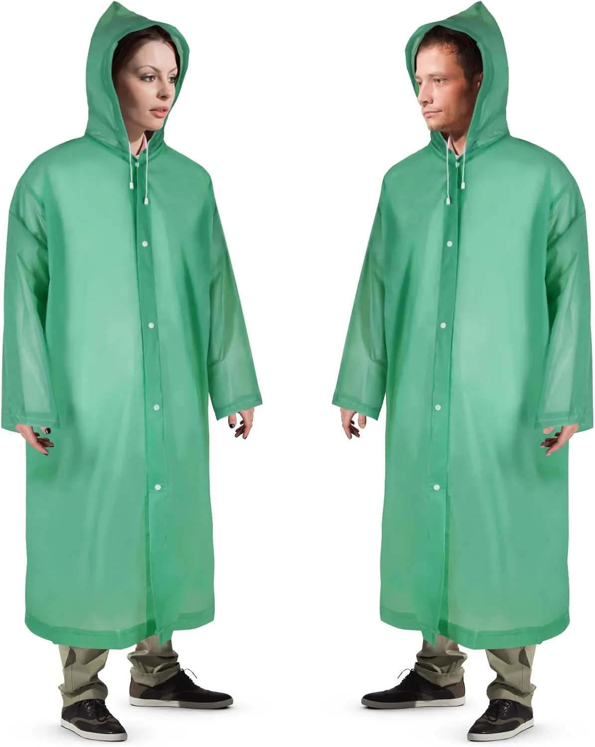 Bild von Welsberg 2er Set Regenponchos für Damen und Herren, wasserdicht und atmungsaktiv, ideal für Fahrrad, Wandern und Sport, in Grün
