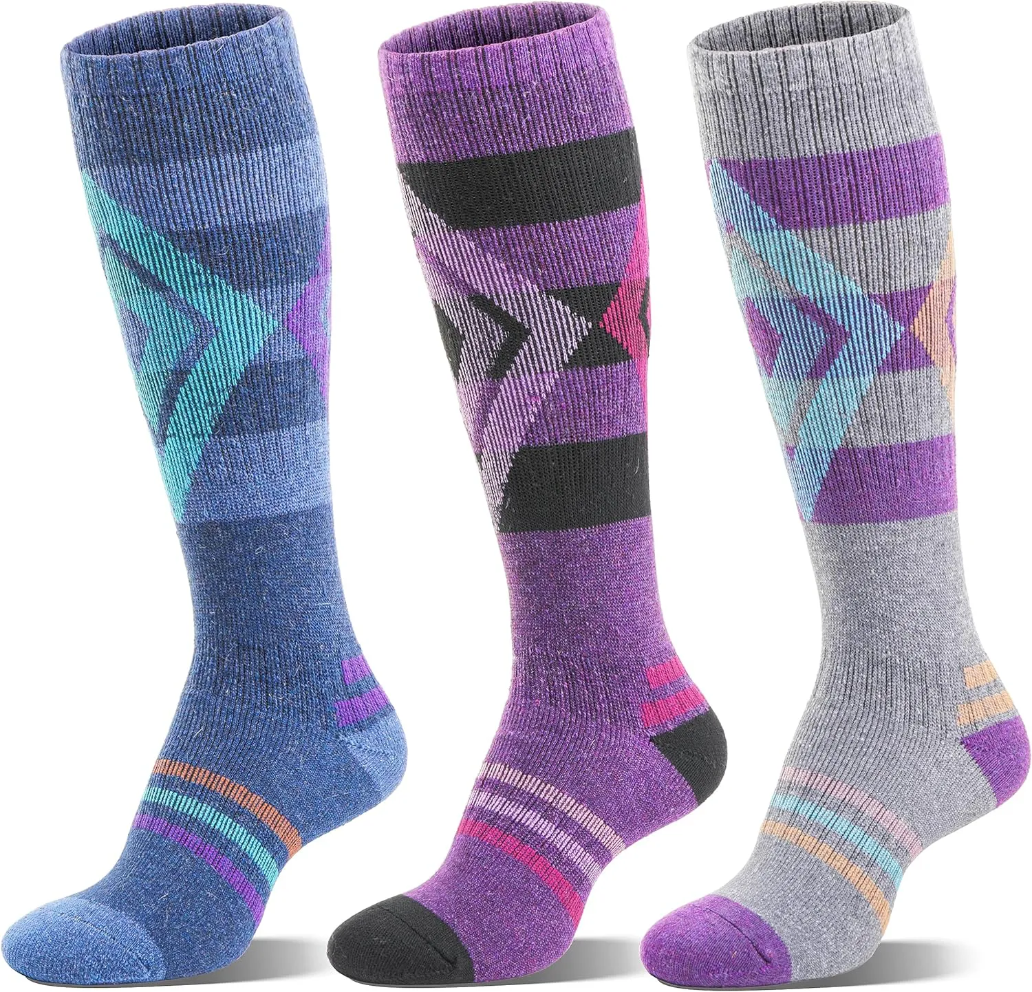 Bild von Welwoos Merino Wollsocken Set mit 3 Paar für Damen und Herren, warme Thermosocken für den Winter