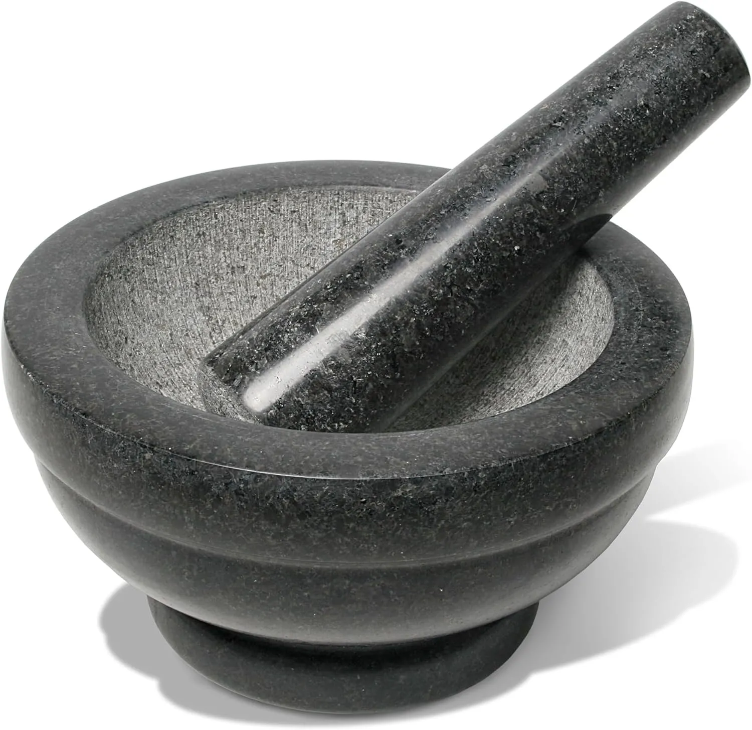 Bild von Wenco Mörser und Stößel Set aus Granit mit 16 cm Durchmesser für das Zerkleinern von Kräutern und Gewürzen