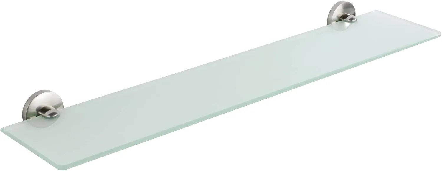 Bild von WENKO Cuba Glasablage in Matt mit Halterung aus rostfreiem Zinkdruckguss, Maße 60 x 5 x 13,5 cm