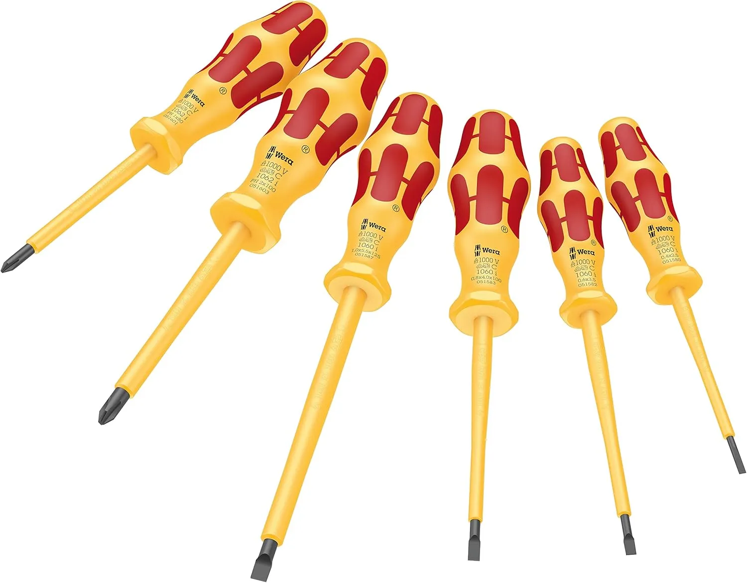 Bild von Wera 05051575001 6-teiliges Schraubendreher Set Kraftform VDE in Gelb und Rot
