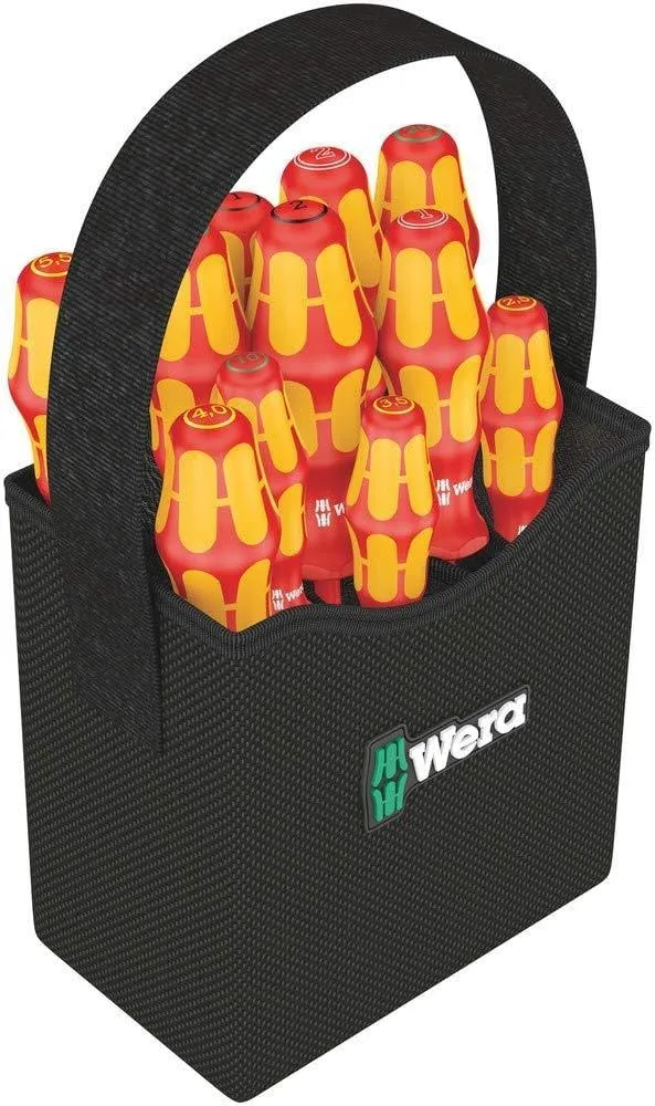 Bild von Wera Schraubendreher Set Kraftform 2go 100 mit 11 Teilen im textilen Köcher