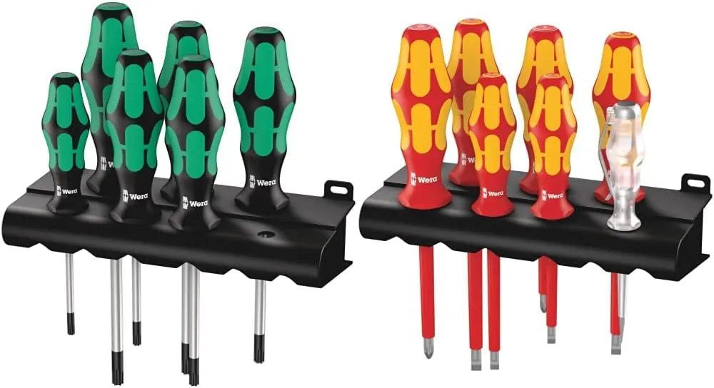 Bild von Wera Schraubendrehersatz mit 6 TORX und 7 VDE isolierten Schraubendrehern, inklusive Rack