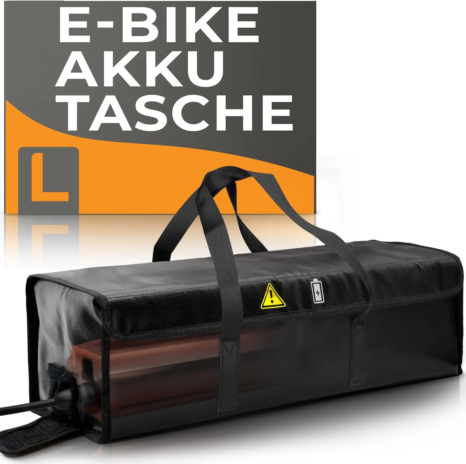 Bild von Wheeloo Ebike Akku Tasche mit Kabeldurchführung in zwei Größen für Lagerung und Transport