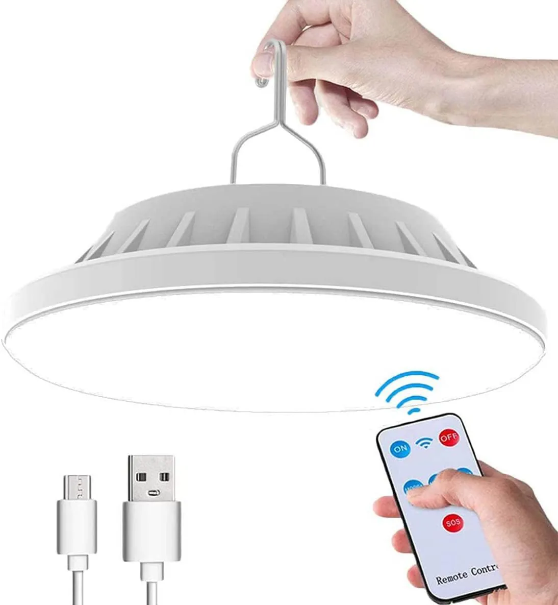 Bild von WholeFire Solar LED Campinglampe mit Fernbedienung, 5 Modi, IPX7 wasserdicht und als Power Bank nutzbar