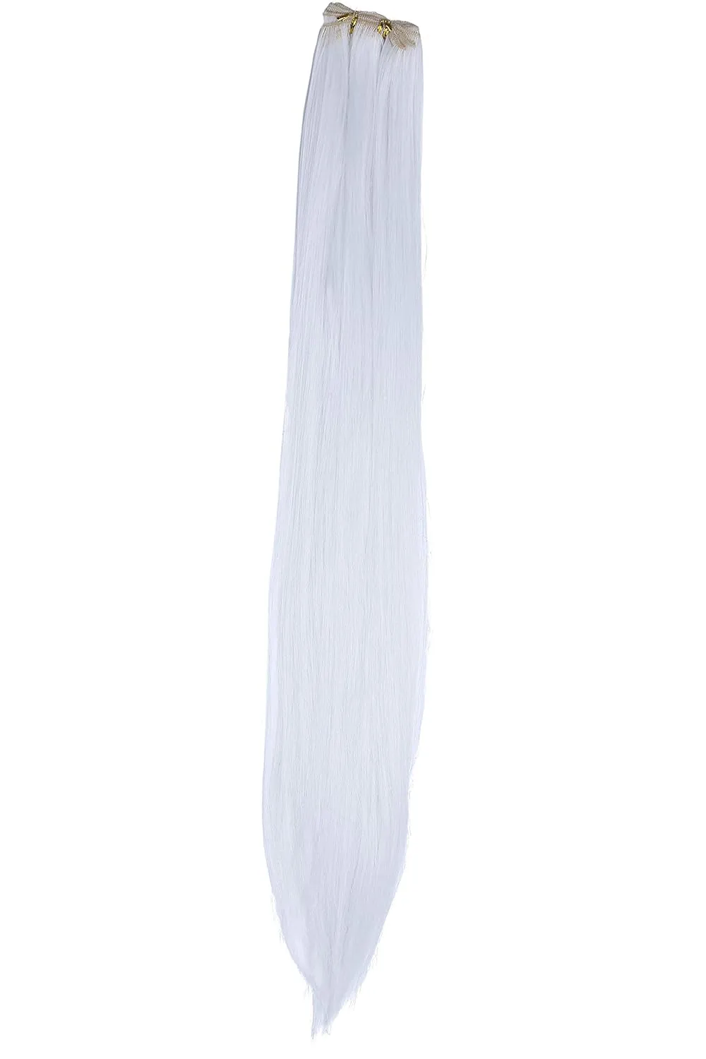 Bild von WIG ME UP VK-WEFT-1001 Kunsthaar-Tresse in Weiß, über 75 cm lang und 250 cm breit, hitzebeständig für Cosplay und Theater
