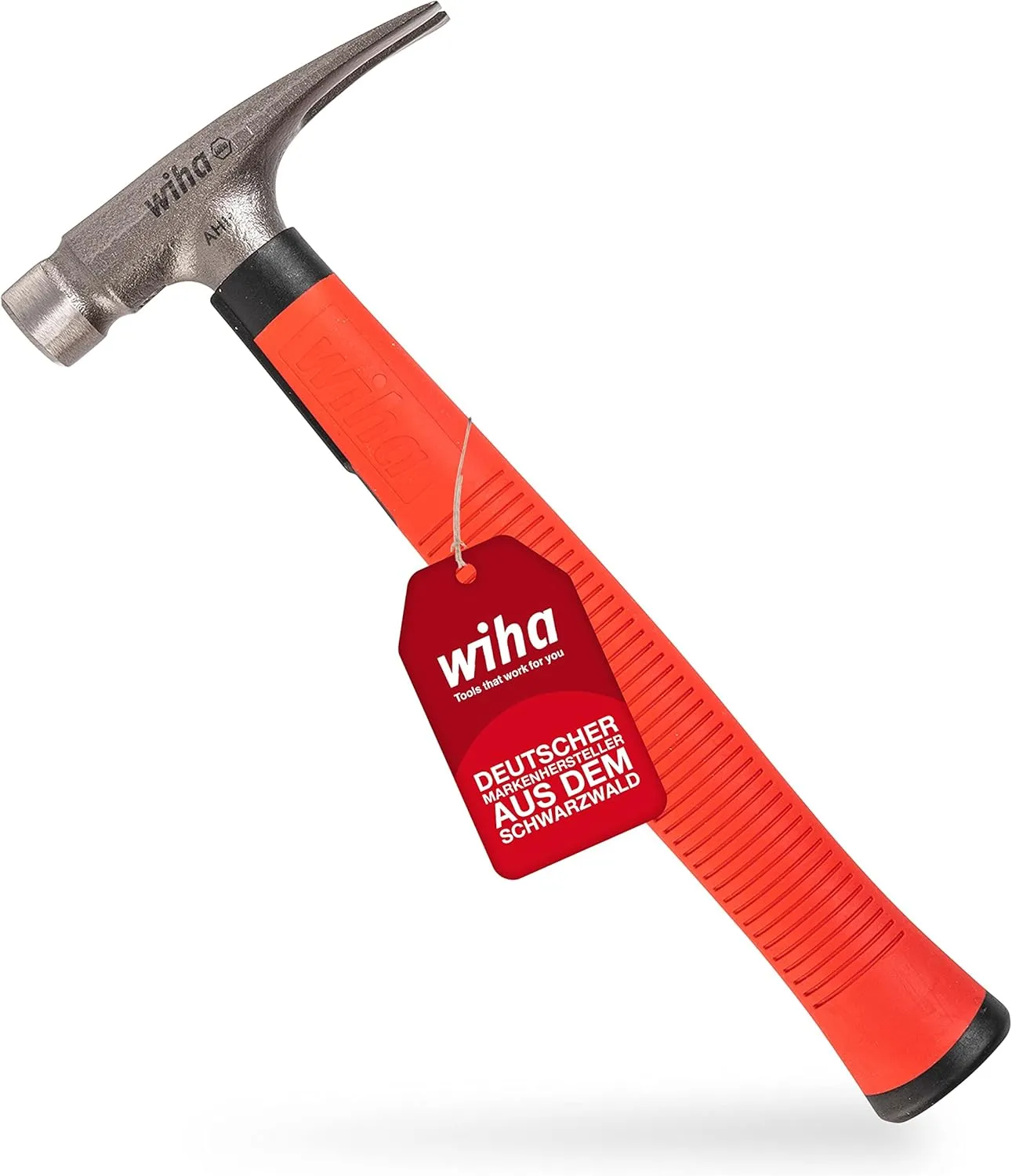 Bild von Wiha 42071 Elektriker Hammer mit 300 g für elektrische Arbeiten und flachem Boden zum Platzieren von Kabeln und Dübeln