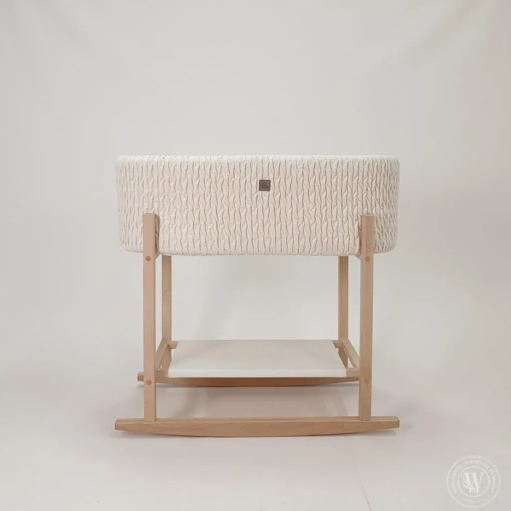 Bild von Wiklinopol Stubenwagen Cosy in Beige mit Matratze und Schaukelständer