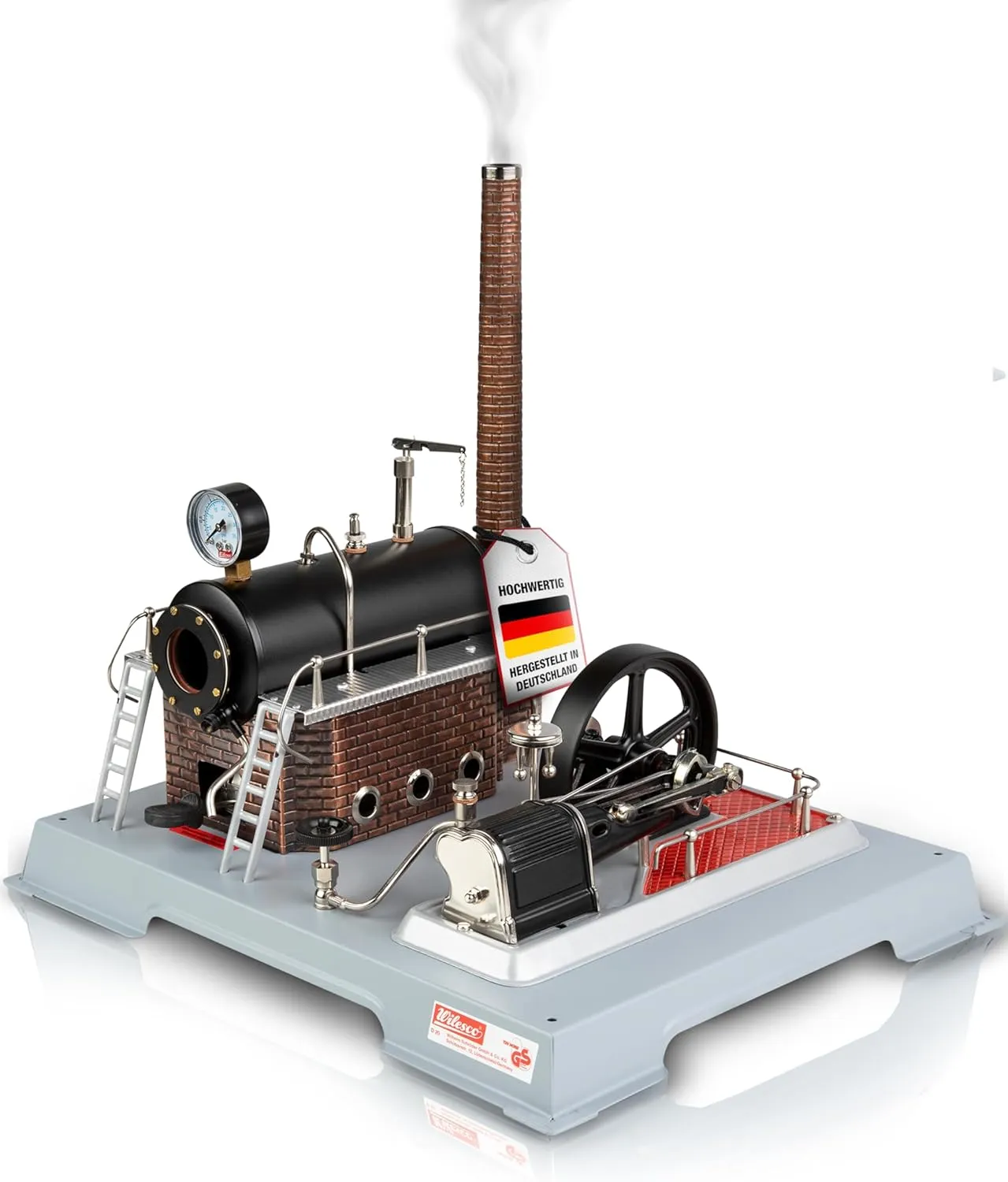 Bild von Wilesco D20 Dampfmaschine mit 500 cm³ Kessel, Dampfpfeife und Wasserablasshahn, Maße 350 x 290 x 320 mm