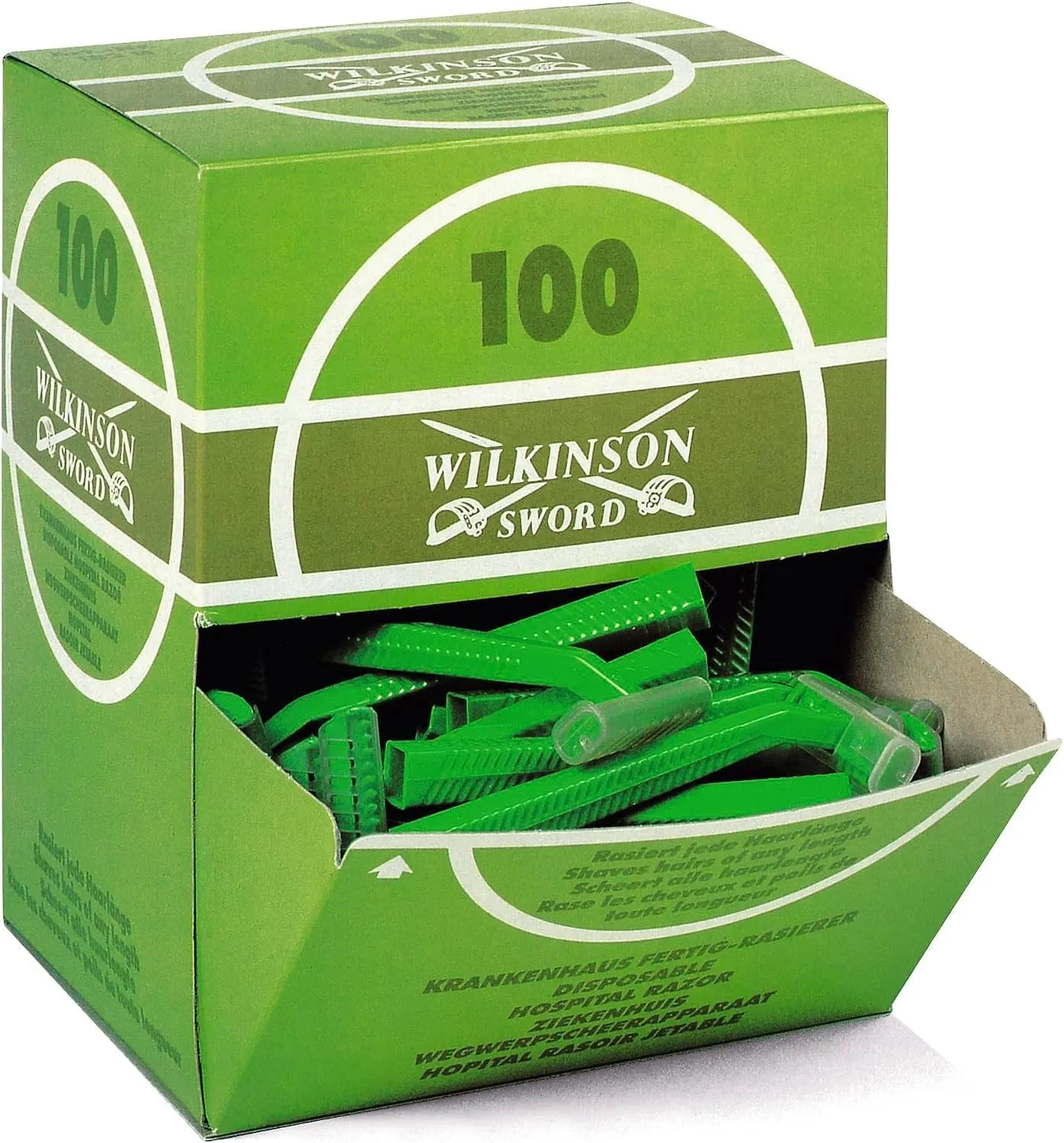 Bild von Wilkinson Sword Einweg-Rasierer mit einziehbarer Klinge in grüner Spenderbox