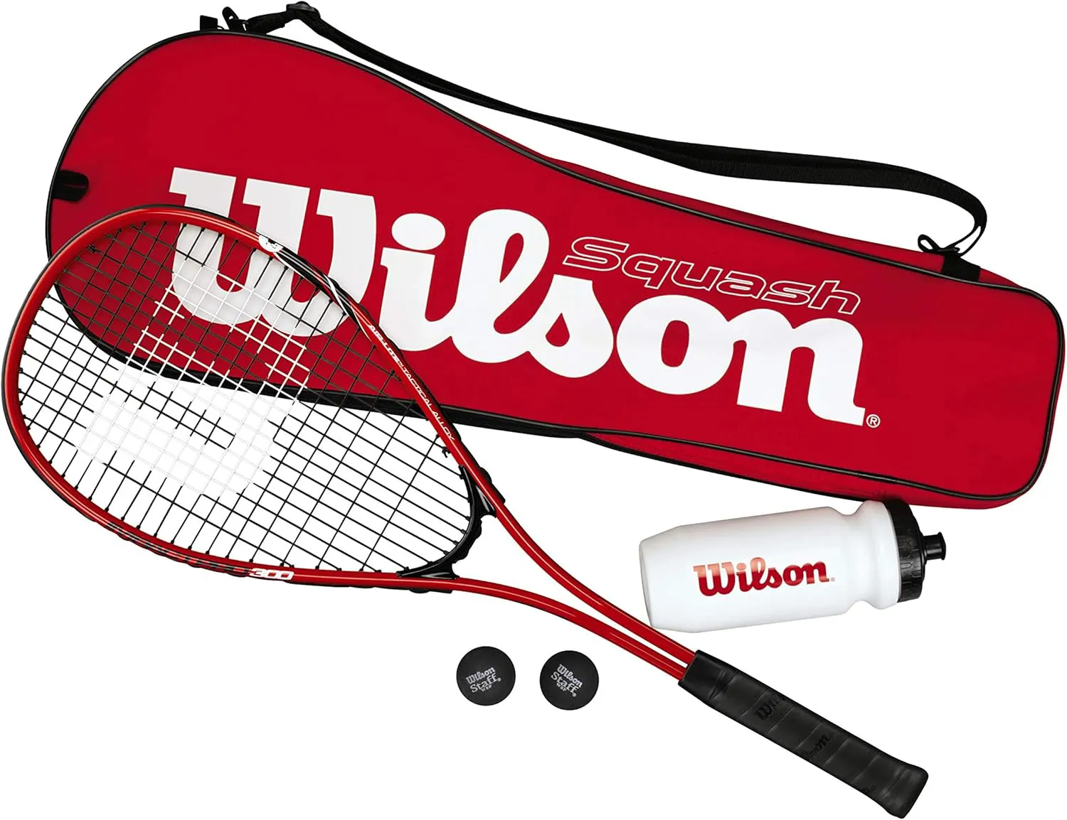 Bild von Wilson Starter Squash Set mit Schläger, Bällen, Trinkflasche und Tasche für Damen und Herren