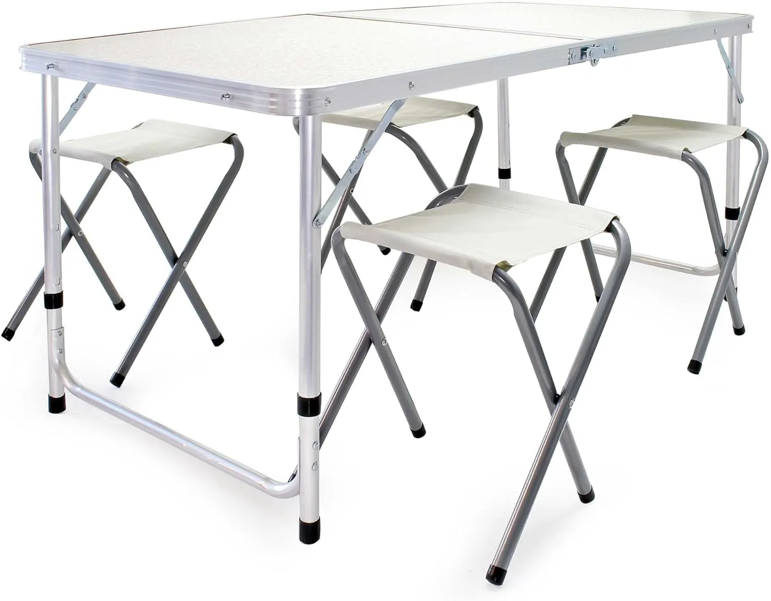 Bild von Wiltec 5-teiliges Campingmöbel Set mit höhenverstellbarem Tisch und 4 klappbaren Stühlen