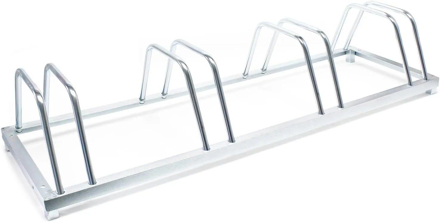 Bild von Wiltec Fahrradständer für 4 Fahrräder aus verzinktem Stahl, wandmontierbar, Maße 124x39,5x19,5 cm
