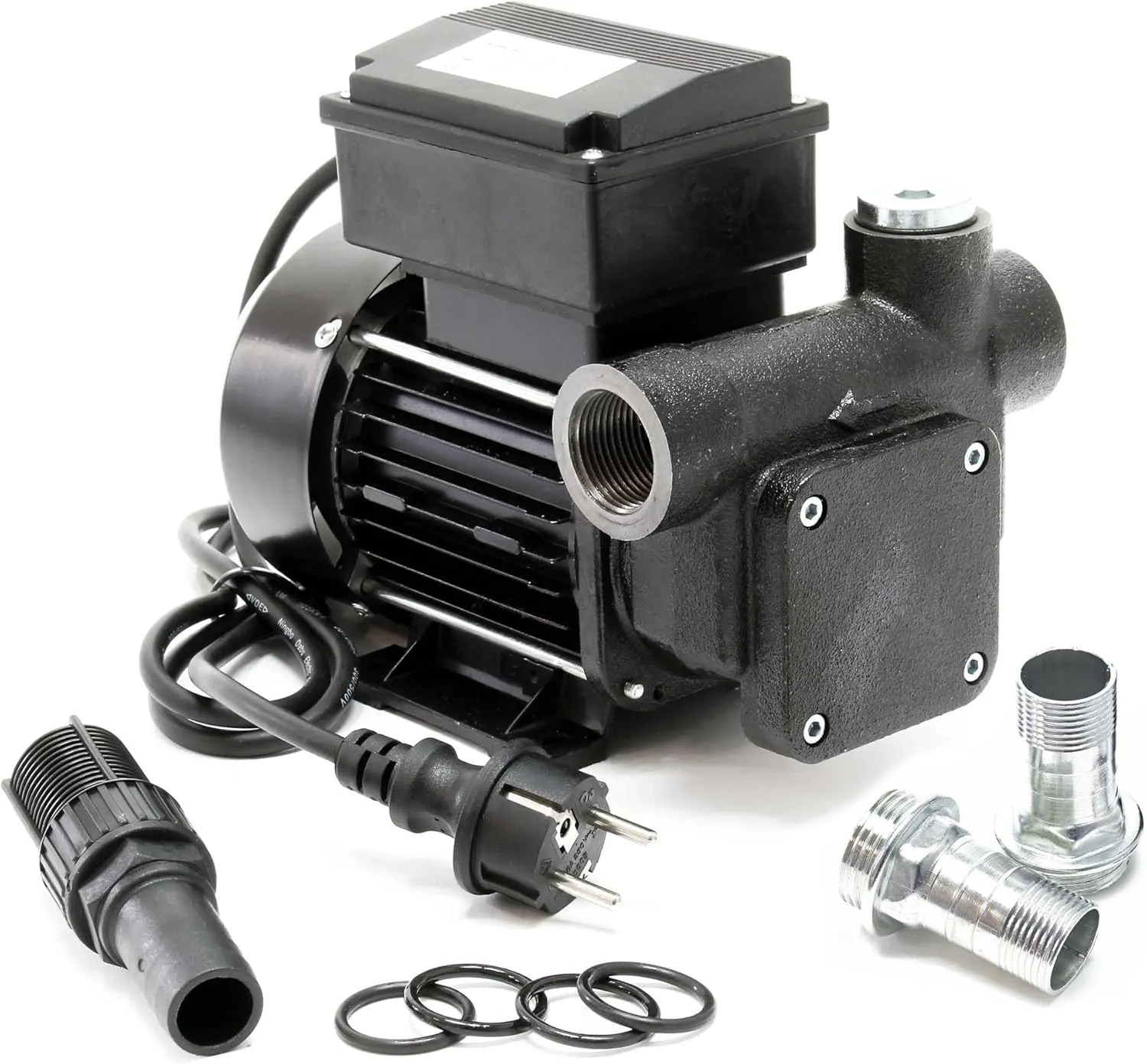 Bild von Wiltec Heizöl und Dieselpumpe 230V mit 550W und 80l/min, selbstansaugende Umfüllpumpe mit 3m Ansaughöhe und Rückschlagventil