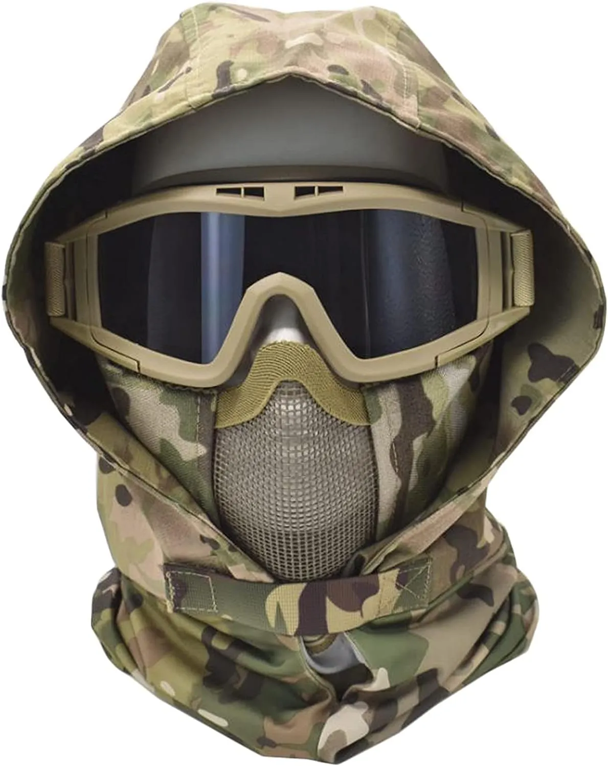 Bild von Winddichte Sturmhaube und taktische Schutzbrille für Airsoft und Halloween