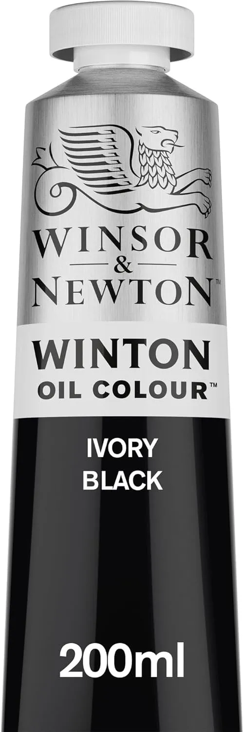 Bild von Winsor & Newton Winton Ölfarbe 200ml in Elfenbeinschwarz mit hoher Deckkraft und Lichtbeständigkeit