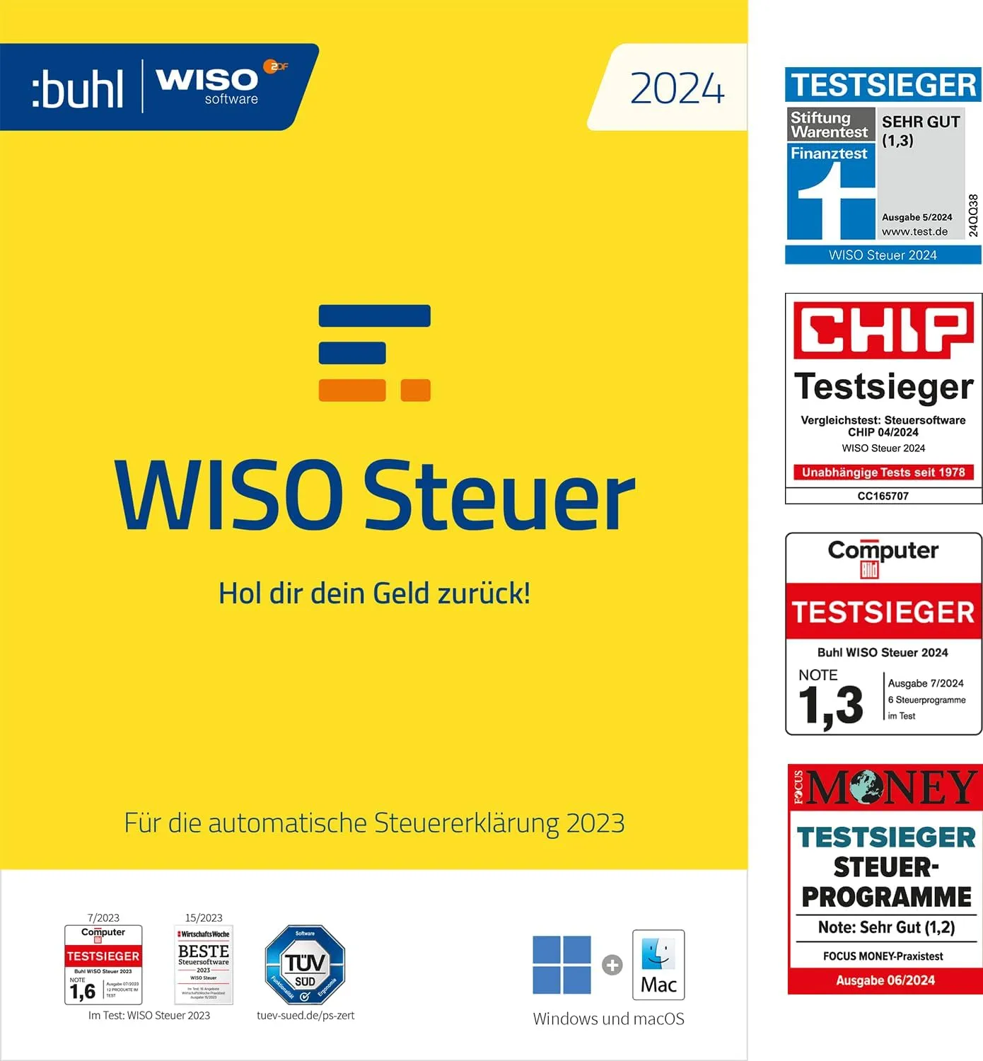 Bild von WISO Steuer 2024 für das Steuerjahr 2023 für Windows, Mac, Smartphones und Tablets