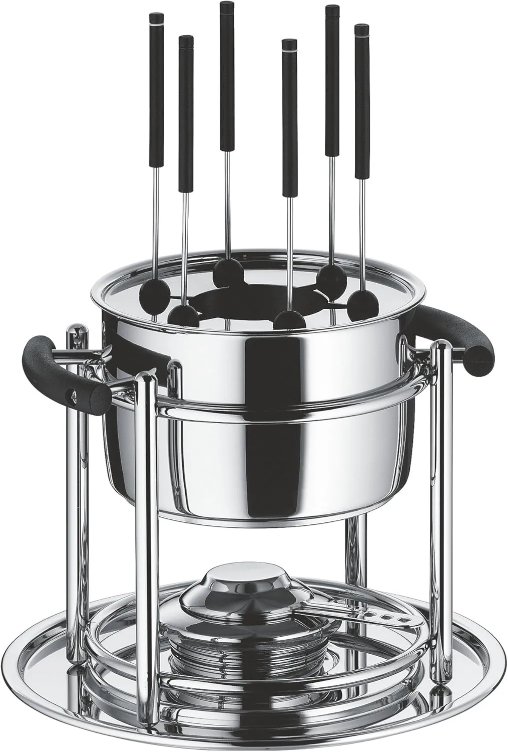 Bild von WMF Allegro Fondue-Set für 6 Personen mit 11 Teilen aus Cromargan Edelstahl, inklusive Brenner und Gabeln, induktionsgeeignet und spülmaschinenfest