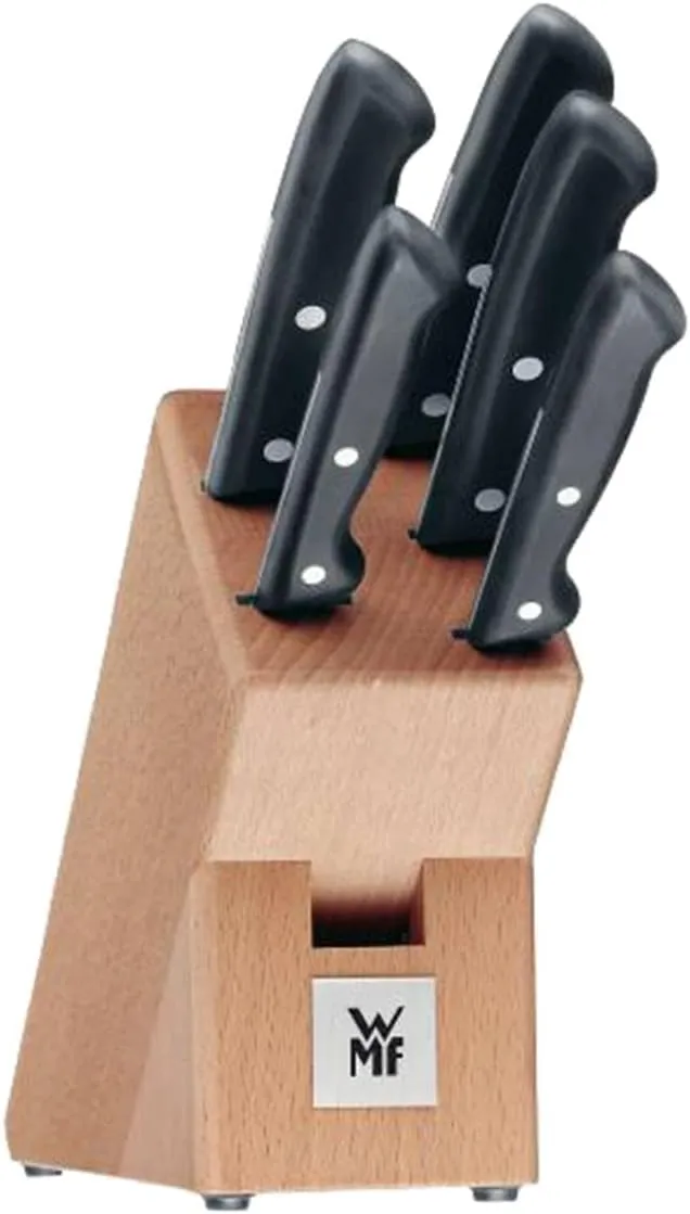 Bild von WMF Classic Line 6-teiliges Messerblockset mit 5 Messern und Birkenholzblock