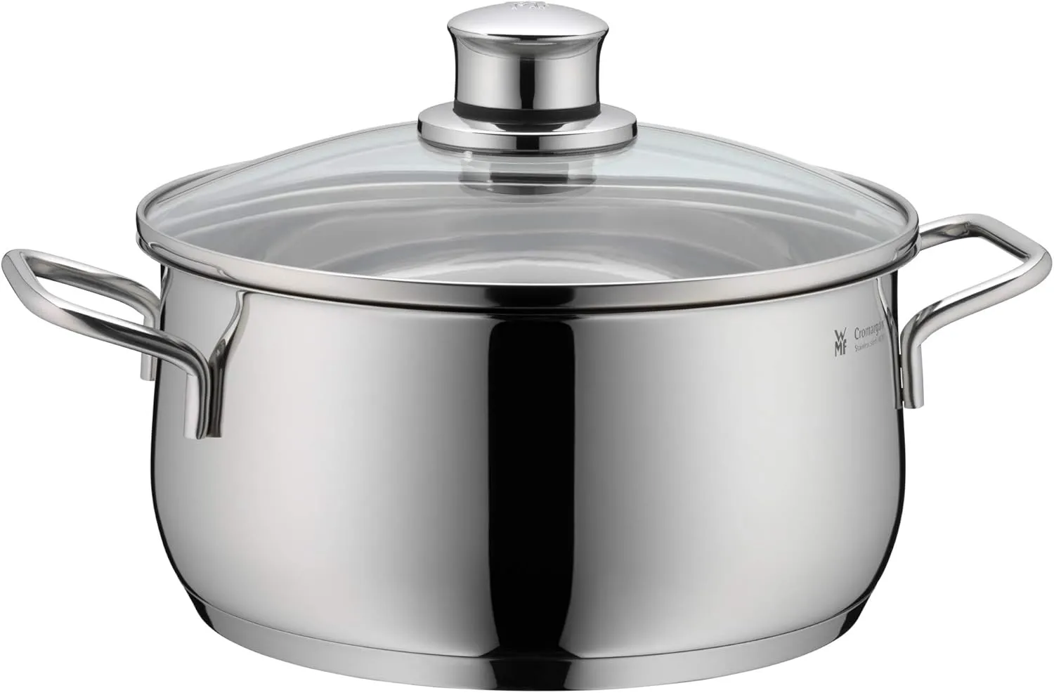 Bild von WMF Diadem Plus Kochtopf mit 24 cm Durchmesser und Glasdeckel, 4,5 Liter, aus poliertem Cromargan Edelstahl, induktionsgeeignet