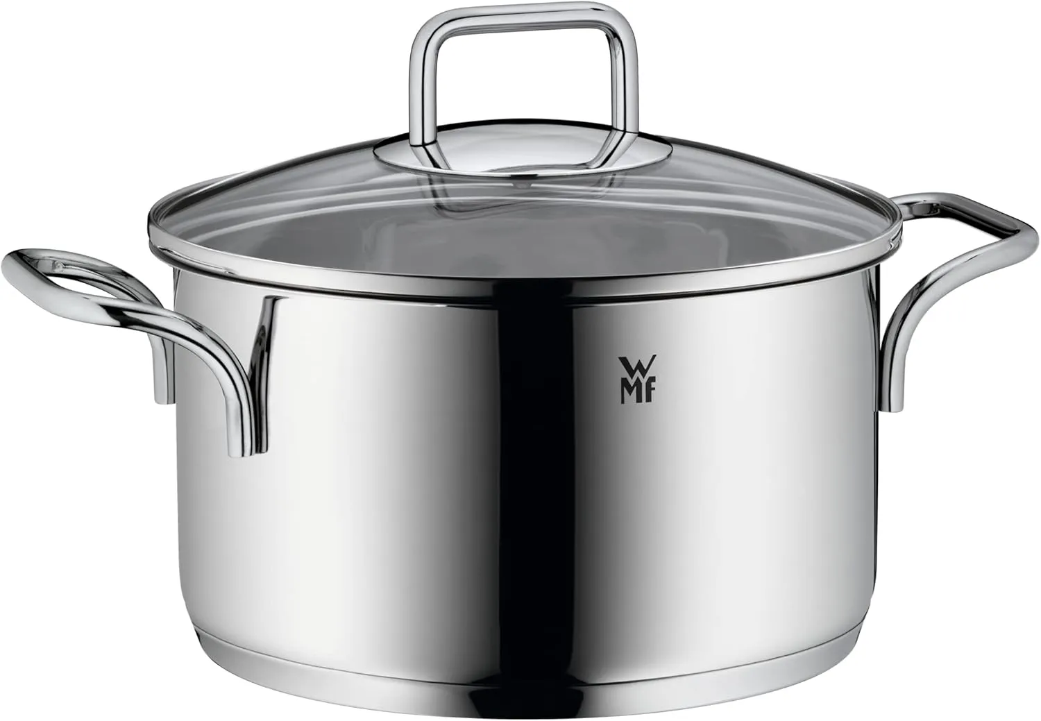 Bild von WMF Kochtopf 20 cm aus poliertem Cromargan Edelstahl mit Deckel, induktionsgeeignet und spülmaschinenfest