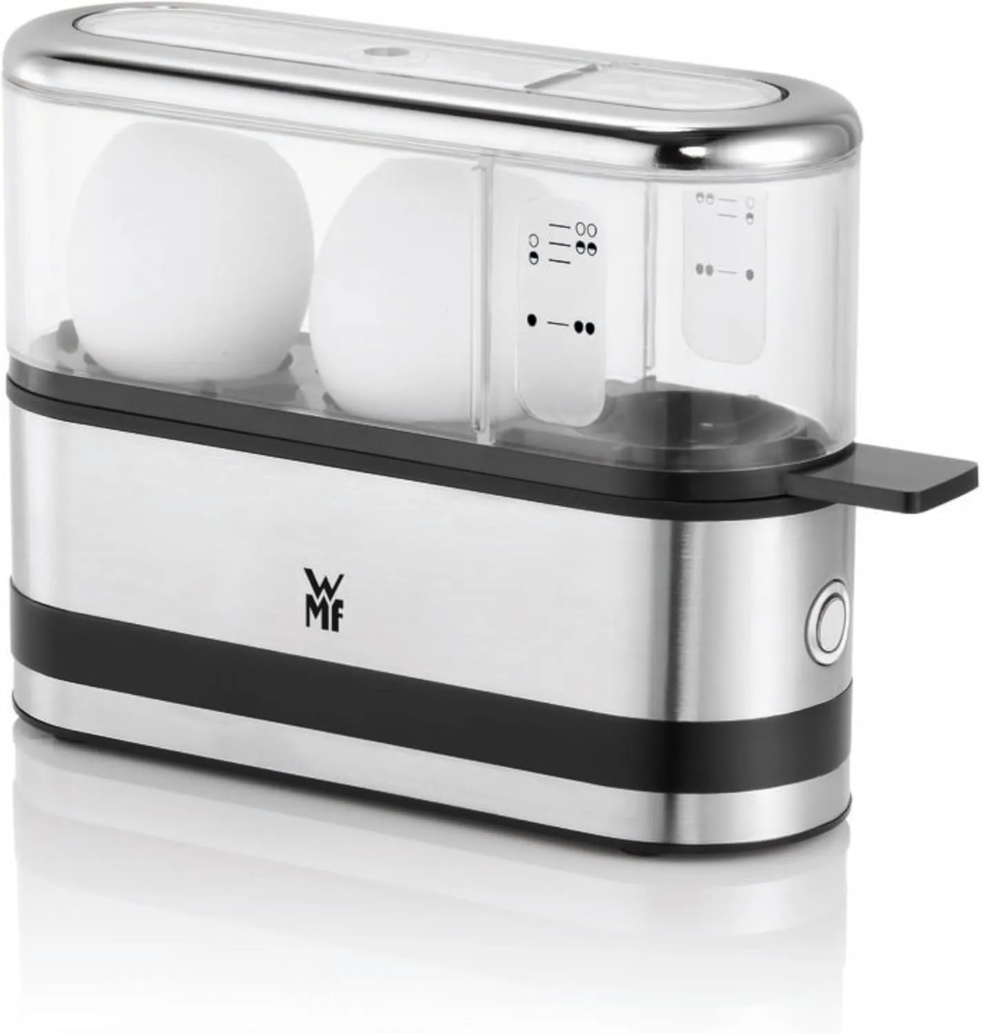 Bild von WMF Küchenminis Eierkocher für 2 Eier mit Eipick und BPA-freiem Tritan, 250 Watt, in cromargan matt