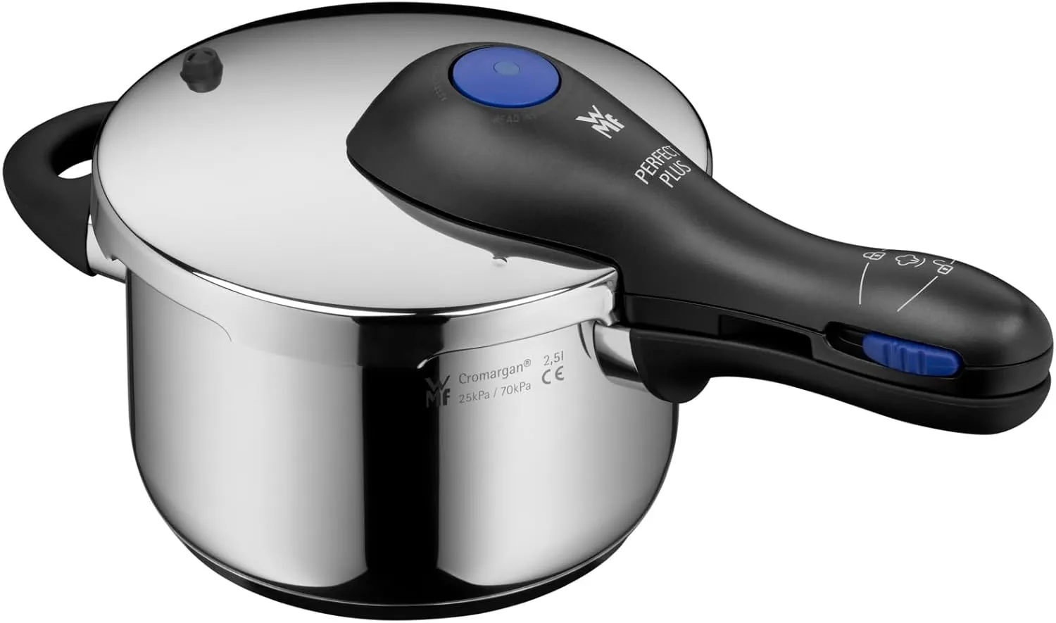 Bild von WMF Perfect Plus One Pot Schnellkochtopf mit 2,5 Litern aus poliertem Cromargan Edelstahl und abnehmbarem Deckelgriff