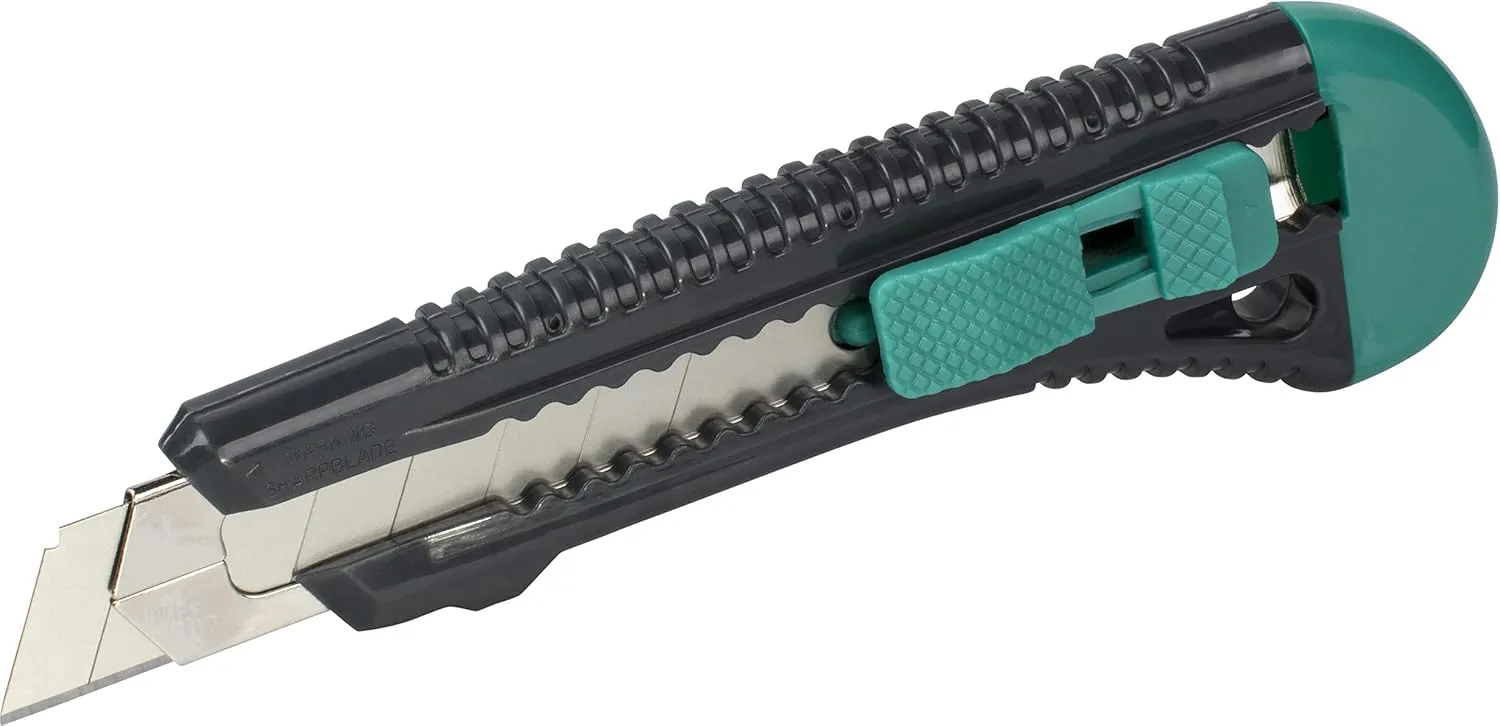 Bild von wolfcraft 4146000 Abbrechklingenmesser 18 mm mit Kunststoffgriff und Metallführung